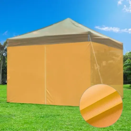 InstaHibit Universal Sidewall Zipper UV30+ Fits 10x10ft Canopy Backyard 1 Piece Yellow Orange image {2}