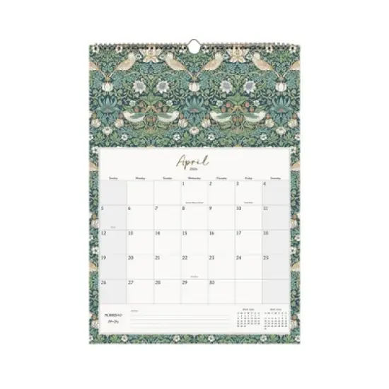 Morris & Co. by Blue Sky 12"x17" 2026 Wirebound Monthly Wall Calendar Multi Design image {2}