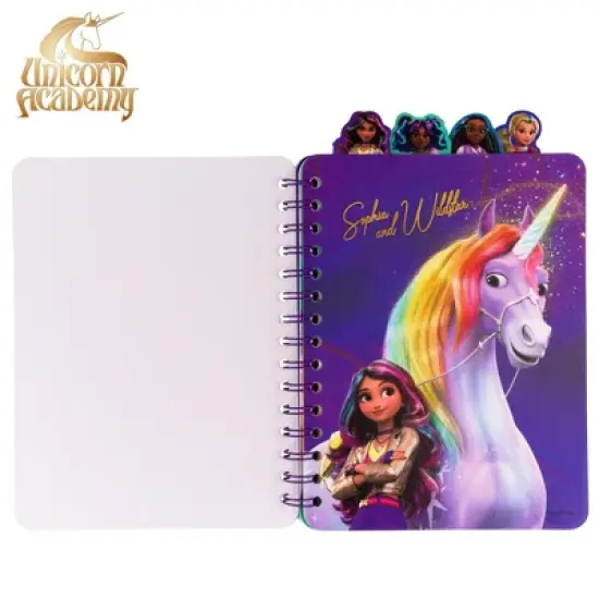 Inkology, LLC Unicorn Academy 4-Tab Spiral Notebook With 160 Dotted Sheets | 6 x 9 Inches image {2}