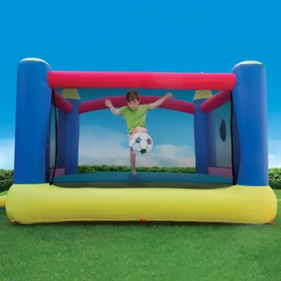 Banzai 12'x9'x7' Slide 'n Score Activity Bouncer Outdoor Backyard Inflatable Bouncy House Castle w/Pump Blower & Games for Kids Ages 3 & Up image {2}