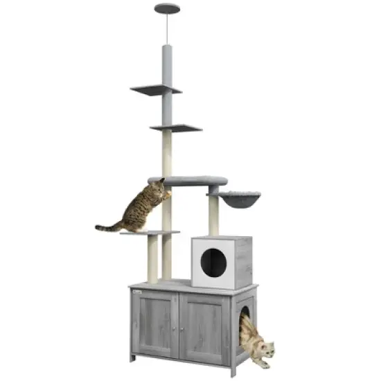 ONWITH Cat Tree with Litter Box Enclosure image {9}