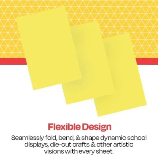 School Smart Folding Bristol Board, 12 x 18 Inches, Canary, Pack of 100 image {3}