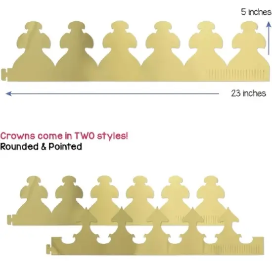 Hygloss&reg; Bright Gold Tag Crowns, Pack of 24 image {2}