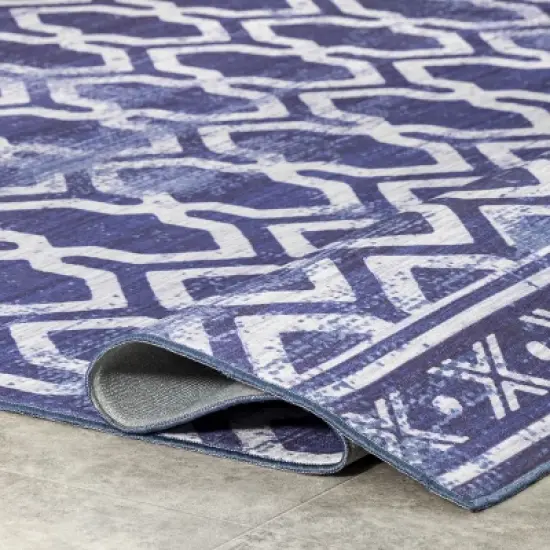 nuLOOM Fae Geometric Machine Washable Indoor/Outdoor Area Rug image {3}