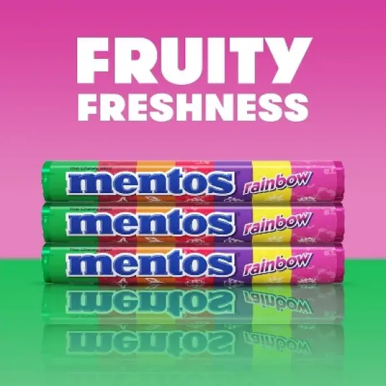 Mentos&nbsp;Rainbow Flavor Chewy Mint Candy Full Size Rolls 6/10/15/40 Pack - Bulk Packaging image {4}