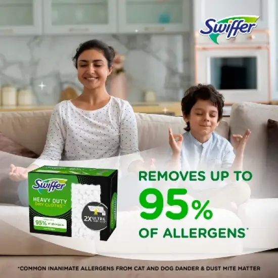 Swiffer Sweeper Heavy Duty Multi-Surface Dry Cloth Refills for Floor Sweeping and Cleaning - Unscented - 32ct image {2}