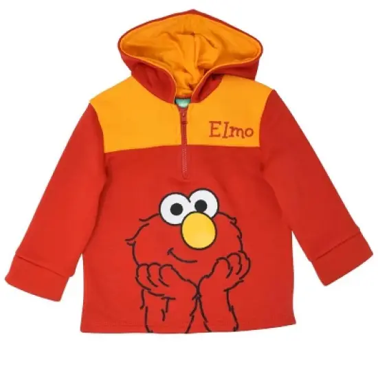 Sesame Street Oscar the Grouch Big Bird Cookie Monster Fleece Half Zip Hoodie Toddler image {8}