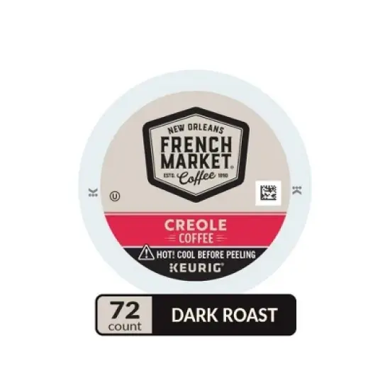 French Market Coffee Single Serve Cups, Medium-Dark Roast With Chicory, 12 count (6 Pack) image {2}