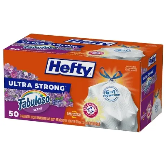 Hefty Ultra Strong Fabuloso Tall Kitchen Trash Bags - 13gal/50ct image {2}