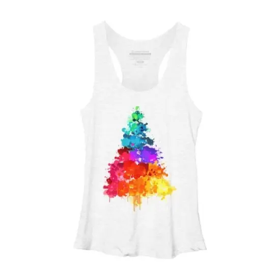 Women's Design By Humans Colorful Christmas Tree By DesignReadyStore Racerback Tank Top image {4}