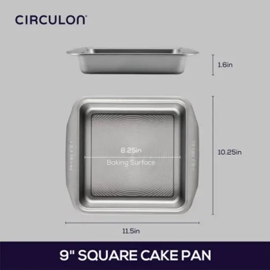 Circulon 9" Square Cake Pan Gray image {1}