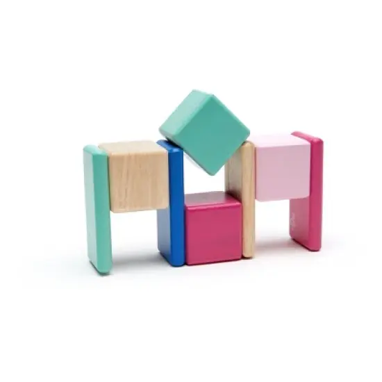 Tegu Magnetic Wooden Blocks, 8-Piece Pocket Pouch, Blossom image {3}
