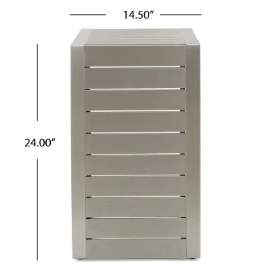 Syemin Patio End Table, C-Shaped Side Table, Compact, Stylish, and Versatile, Silver, 15"*14.5"*24" image {6}