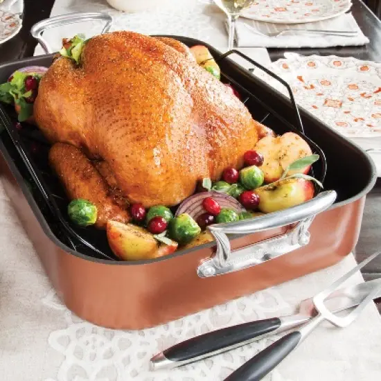 Nordic Ware Extra Large Copper Roaster with Rack image {1}