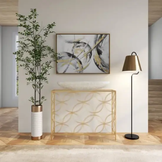 Contemporary Metal Console Table Gold - Olivia & May image {8}