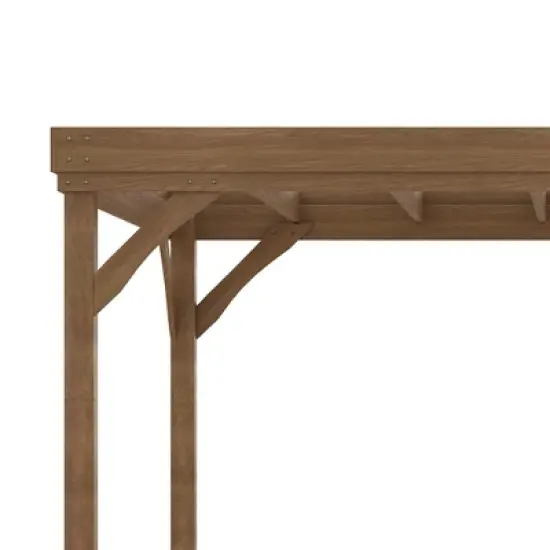 Outsunny Outdoor Wooden Pergola, Grape Vine Gazebo with Concrete Anchors for Garden, Patio, Backyard, Deck image {4}
