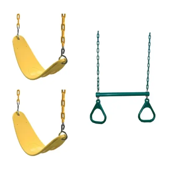 Swing-N-Slide Two Extreme Duty Swing Seats with a Heavy Duty Ring/Trapeze Combo Swing image {8}