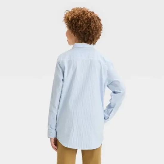 Boys' Oxford Striped Long Sleeve Button-Down Shirt - art class&trade; image {1}