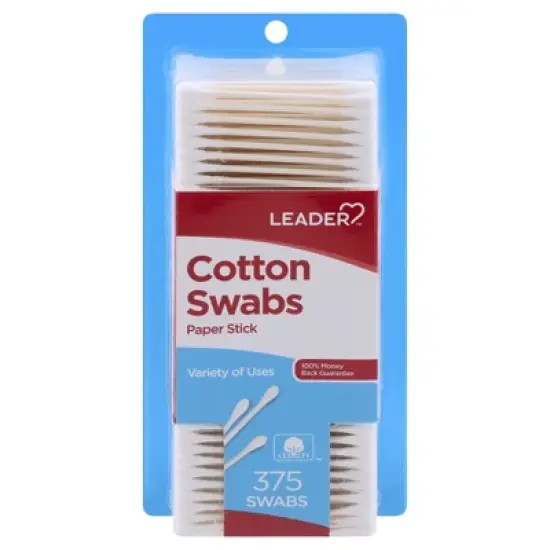 Leader Paper Sticks Cotton Swabs 375 ct image {1}
