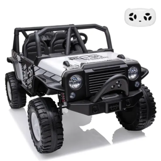 24V 2-Seater Kids Ride On Truck Car with Remote Control, Powered Electric Vehicles, 2WD Dual Motors Vehicle with LED Light Music for Boys and Girls image {9}