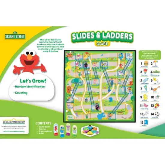 MasterPieces - Sesame Street Playground Fun - Slides & Ladders Family Board Game for Kids image {3}