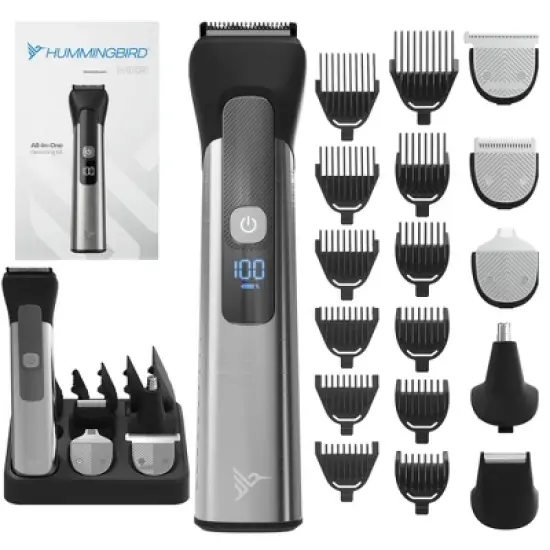 HUMMINGBIRD MK9 MasterGroom All-in-One Trimmer 21-Piece Men's Grooming Kit for Beard, Head, Hair, Body, and Face, Stainless Steel, USB C Rechargeable image {7}