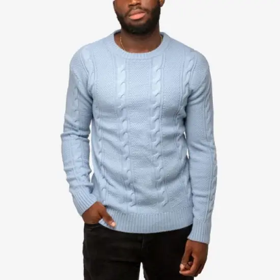 X RAY Men's Cable Knit Crewneck Pullover Sweater image {7}