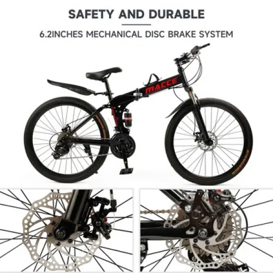 Topteng 27 Speed 26 inches Folding Bike Mountain Bicycle with Cup Holder image {2}