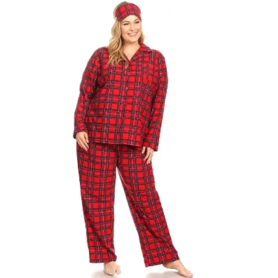 Women's Plus Size Three-Piece Pajama Set - White Mark image {5}