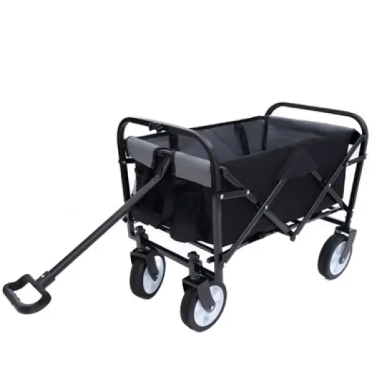 FATMOON Utility Foldable Wagon Cart with Strapping System, 225 Lbs Capacity - All-Terrain 360&deg; Wheels,for Beach,Shopping,Camping,Family Outings image {7}