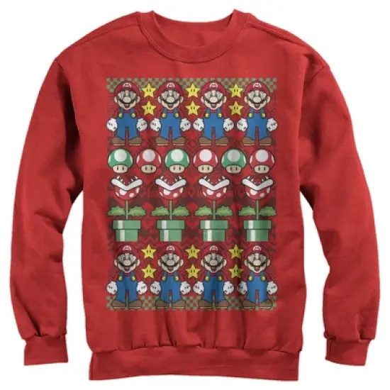 Men's Nintendo Ugly Christmas Mario Sweatshirt image {2}