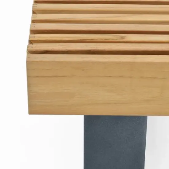 Decksplore 8PCS L-Shaped Sofa with Dining Table, Outdoor Teak Wood Sofa image {6}