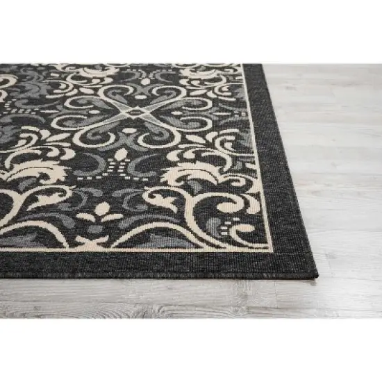 Nourison Caribbean CRB12 Charcoal Indoor/Outdoor Area Rug image {4}