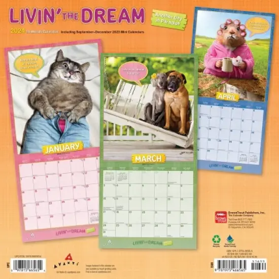 Browntrout 2024 Wall Calendar 12"x12" Avanti Livin' the Dream Foiled image {1}