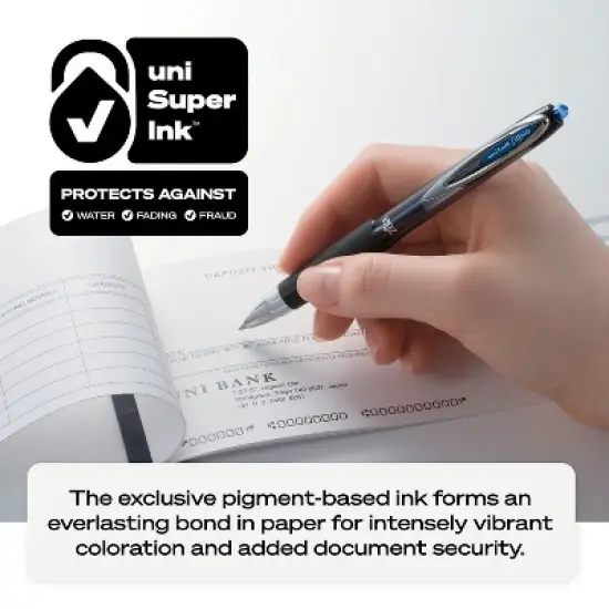 uni-ball 207 Signo RT Retractable Gel Pens Medium Point Black Ink 4 Pack (33960) 33960PP image {6}