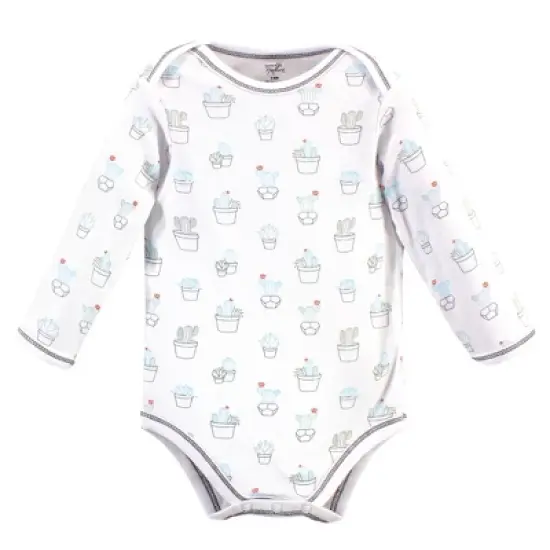 Touched by Nature Organic Cotton Long-Sleeve Bodysuits 5pk, Cactus image {3}