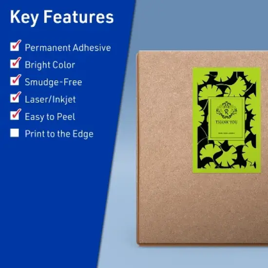 Avery Bright Green Paper Labels, 5.5" x 8.5" Rectangle image {1}