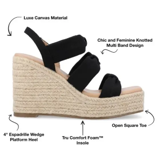 Journee Collection Womens Santorynn Tru Comfort Foam Sling Back Espadrille Platform Wedge Sandals image {7}
