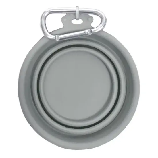 FFDPET: Silicone Travel Bowl for Dogs & Cats X-Small, 7oz- Grey image {1}