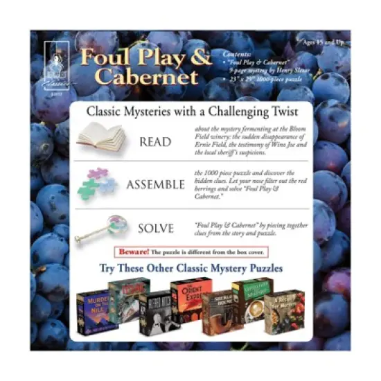 Bepuzzled Classic Mystery: Foul Play & Cabernet Jigsaw Puzzle - 1000pc image {2}