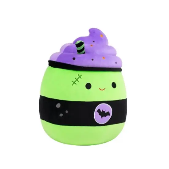 Squishmallows 12" Green and Purple Latte with Stitches and Bat logo Medium Plush: Polyester Character Stuffed Animal image {4}