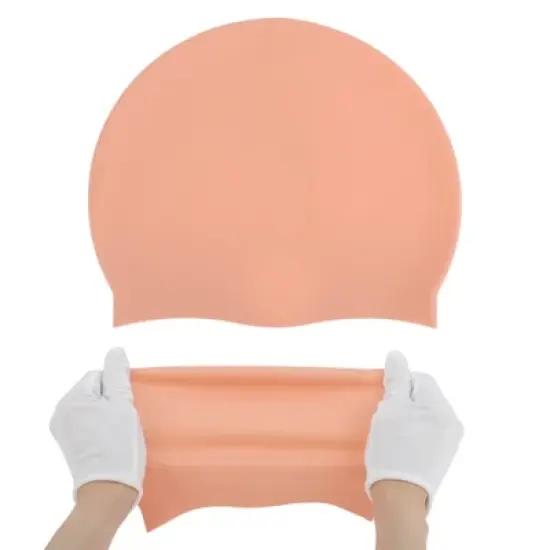 Unique Bargains Silicone Waterproof Solid Swim Cap 1 Pc image {4}