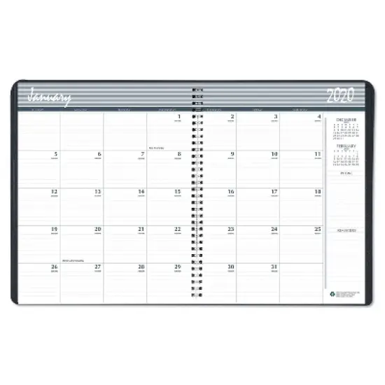 Recycled Two Year Monthly Planner with Expense Logs, 8.75 x 6.88, Black Cover, 24-Month: Jan 2026 to Dec 2027 image {1}