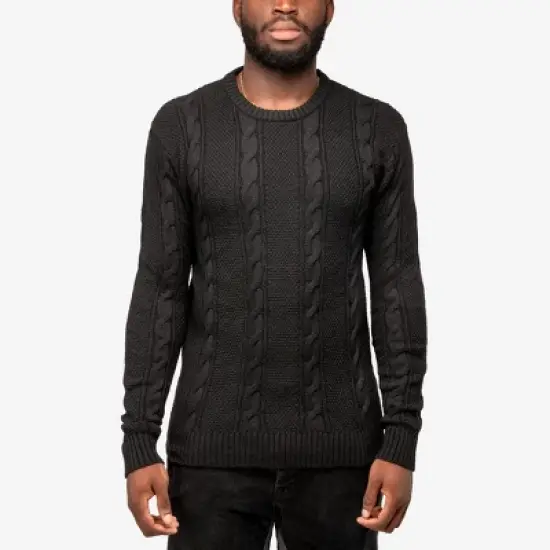 X RAY Men's Cable Knit Crewneck Pullover Sweater image {6}