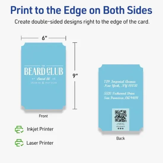 Avery Printable Cards with Scalloped Edges, 6" x 9", Matte Ivory, 10ct image {5}