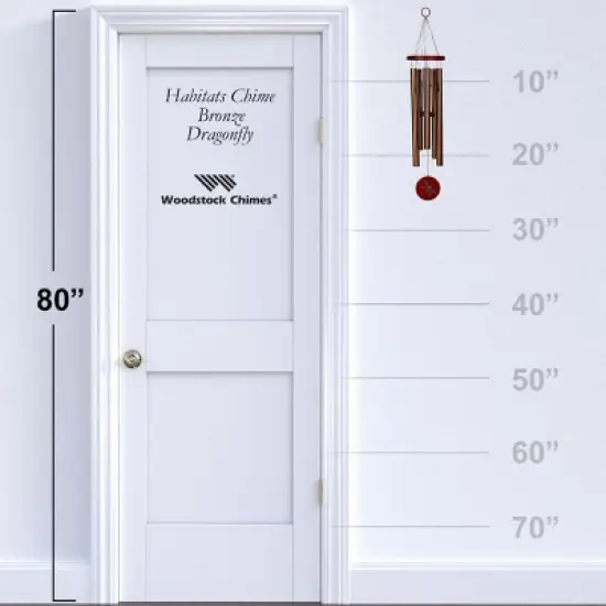 Woodstock Wind Chimes Signature Collection, Woodstock Habitats Chime, 26'' Bronze Dragonfly Wind Chime HCBRD image {3}