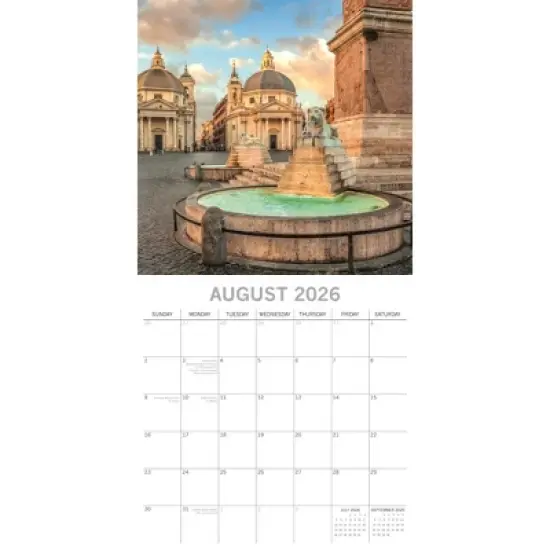 2026 Square Wall Calendar, Rome, 16-Month Passport Collection Theme with 180 Reminder Stickers (12x12 In) image {2}