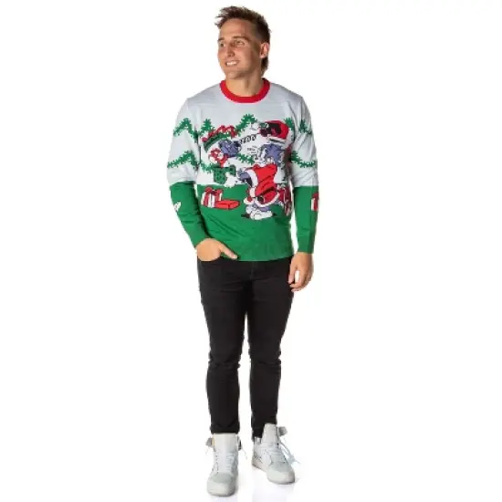 Tom And Jerry Men's Surprise Christmas Present Ugly Sweater Knit Pullover image {4}