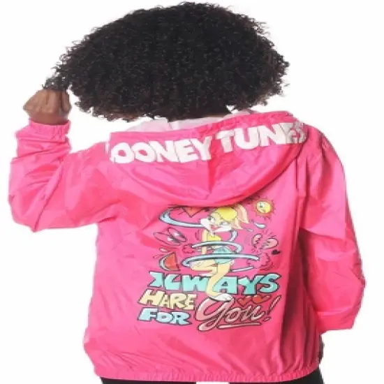 Members Only Women's Pink Looney Tunes Popover Windbreaker Jacket image {1}