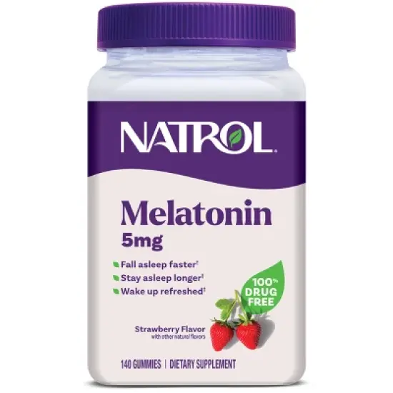 Natrol Melatonin 5mg Sleep Aid Gummies - Strawberry - 140ct image {12}